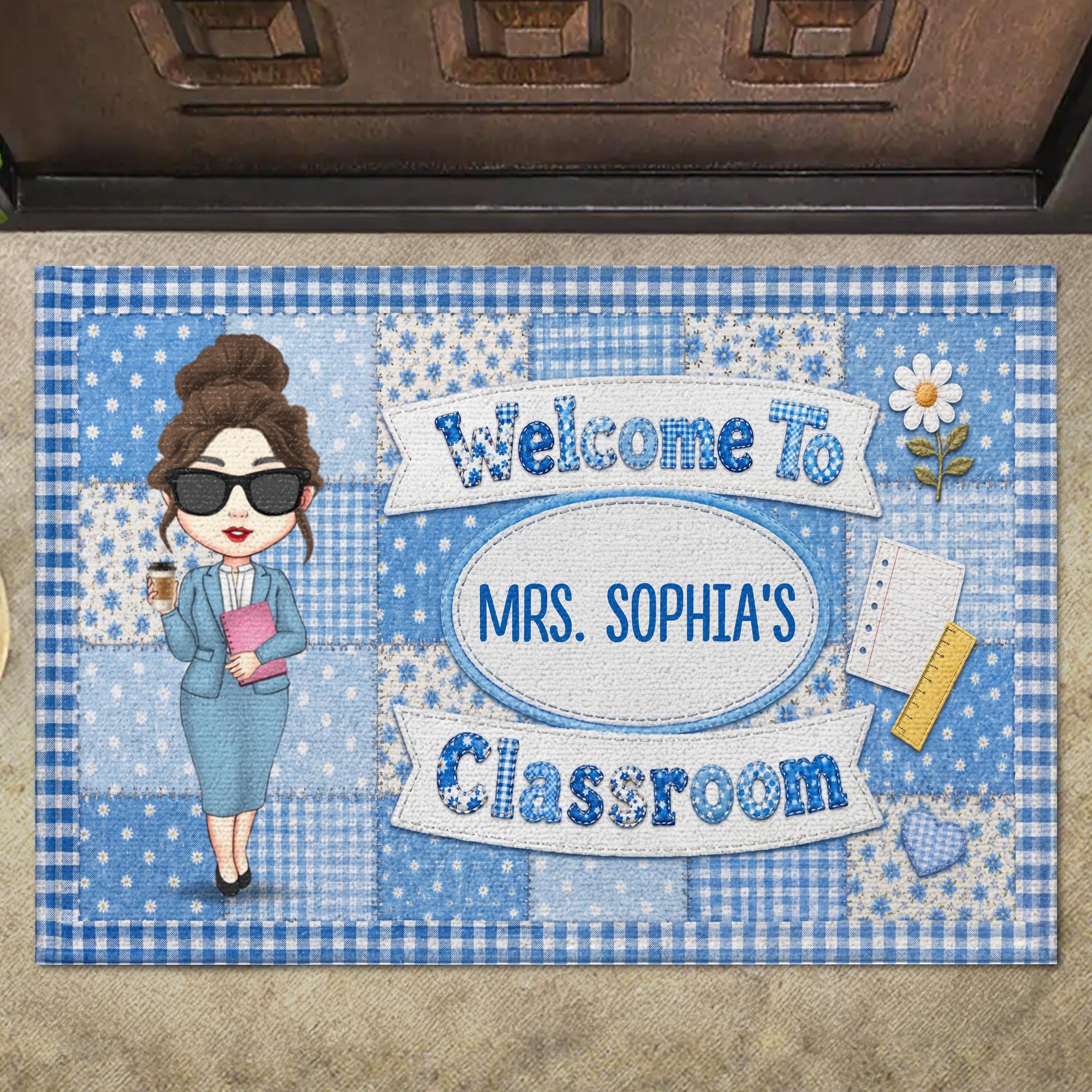 Personalized Teacher Doormat Custom Name Classroom Gift