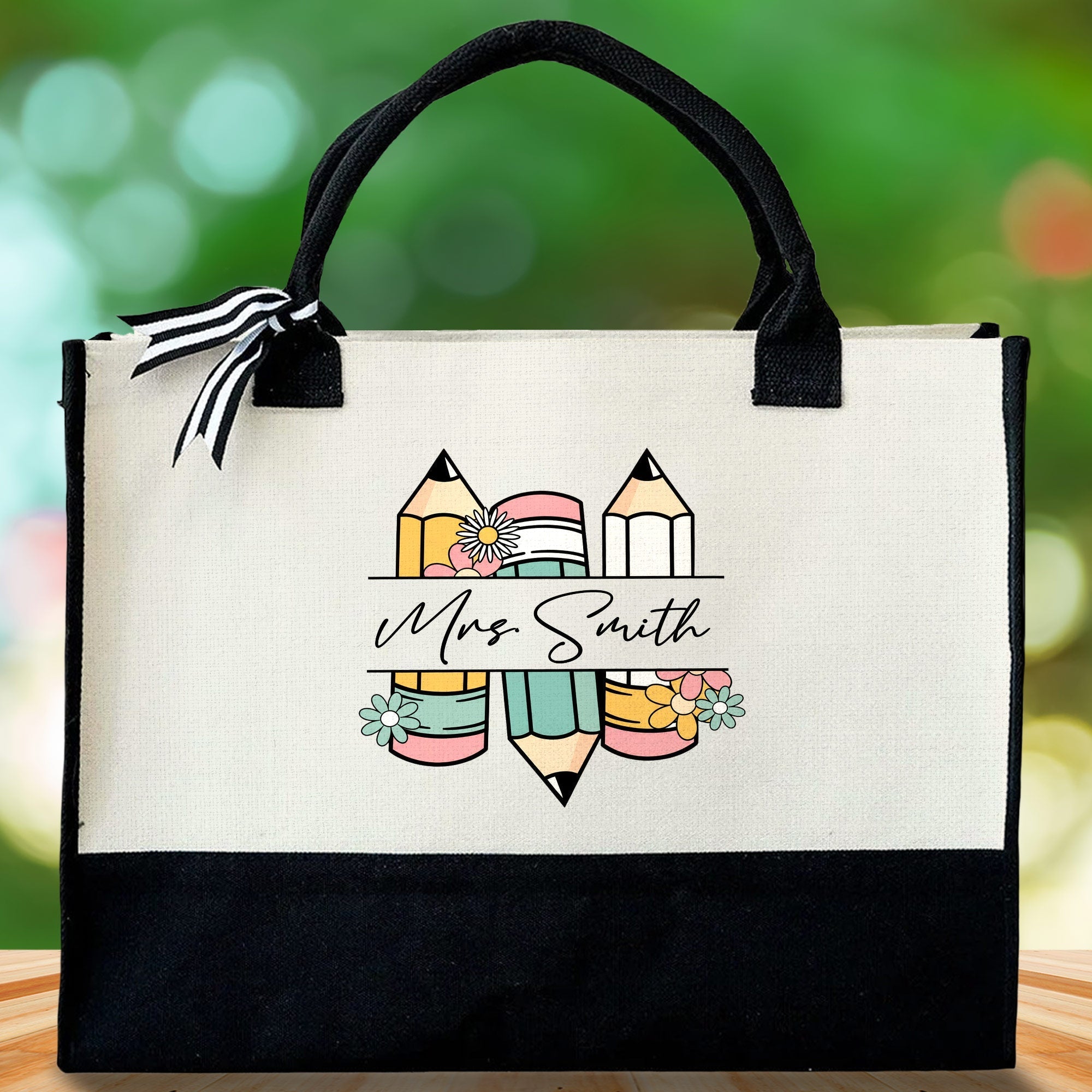 Personalized Canvas Tote Bag Custom Gift for Teachers