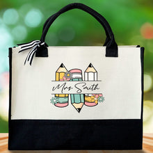 Load image into Gallery viewer, Personalized Canvas Tote Bag Custom Gift for Teachers
