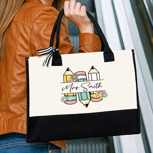 Personalized Canvas Tote Bag Custom Gift for Teachers