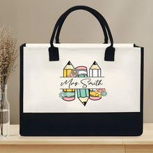 Load image into Gallery viewer, Personalized Canvas Tote Bag Custom Gift for Teachers
