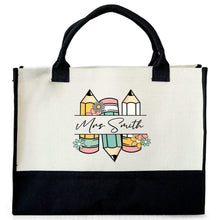 Load image into Gallery viewer, Personalized Canvas Tote Bag Custom Gift for Teachers
