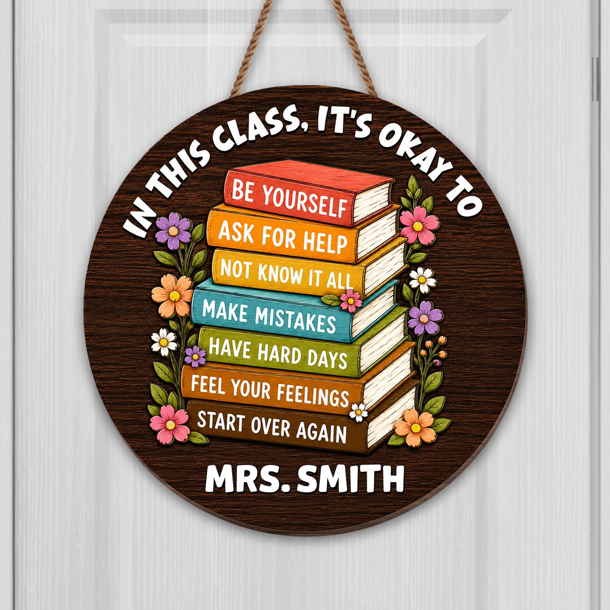 Personalized Wood Sign for Teachers Custom Shaped Gift Decor