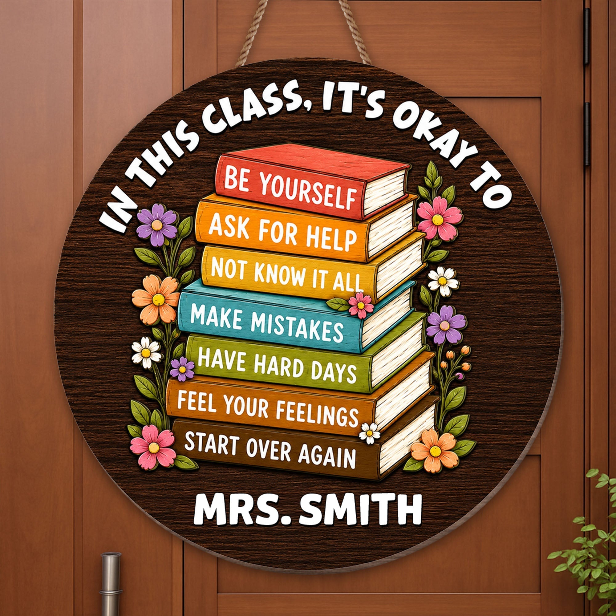 Personalized Wood Sign for Teachers Custom Shaped Gift Decor