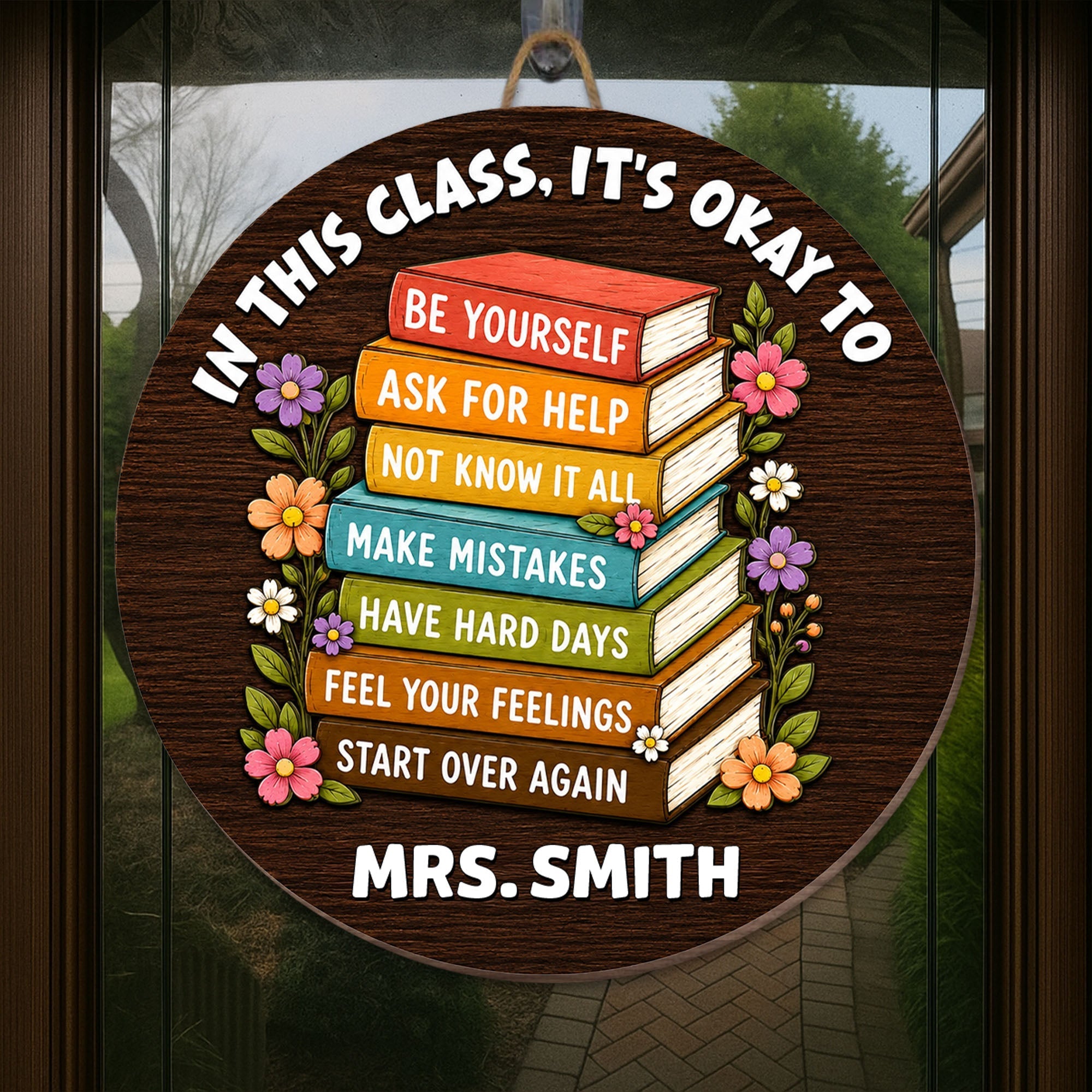 Personalized Wood Sign for Teachers Custom Shaped Gift Decor