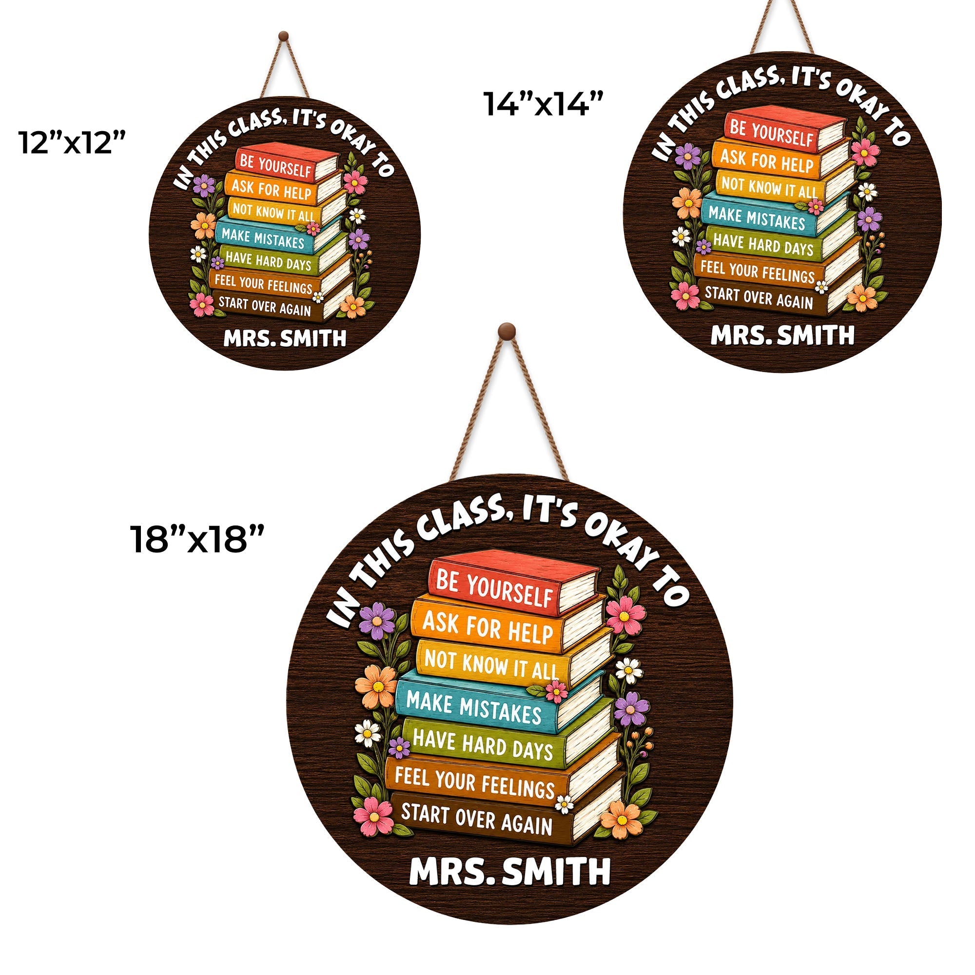 Personalized Wood Sign for Teachers Custom Shaped Gift Decor