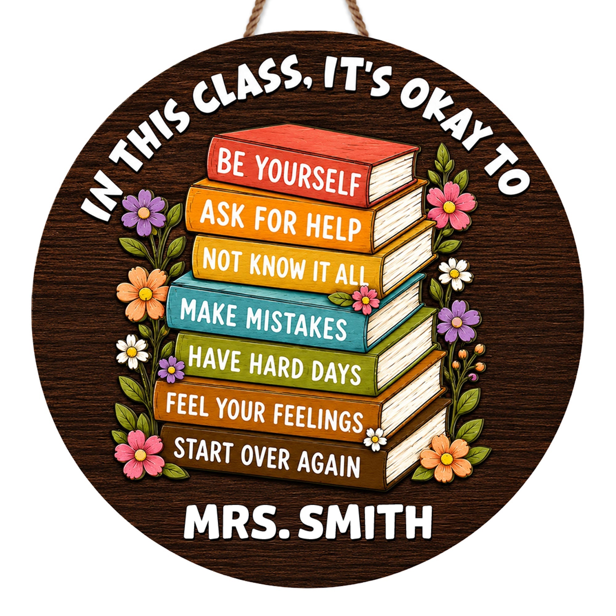 Personalized Wood Sign for Teachers Custom Shaped Gift Decor