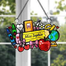 Load image into Gallery viewer, Personalized Classroom Apple Suncatcher Custom Gift for Teacher
