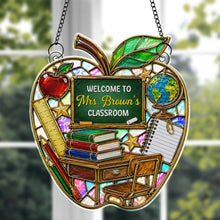 Load image into Gallery viewer, Personalized Mosaic Apple Suncatcher Gift for Teachers

