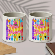 Load image into Gallery viewer, Personalized Leather Circular Pen Holder Custom Teacher Gift
