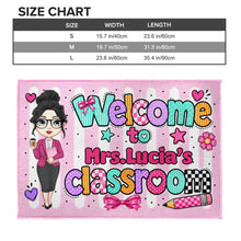 Load image into Gallery viewer, Personalized Doormat Teacher Character Custom Name Gift
