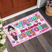 Load image into Gallery viewer, Personalized Doormat Teacher Character Custom Name Gift
