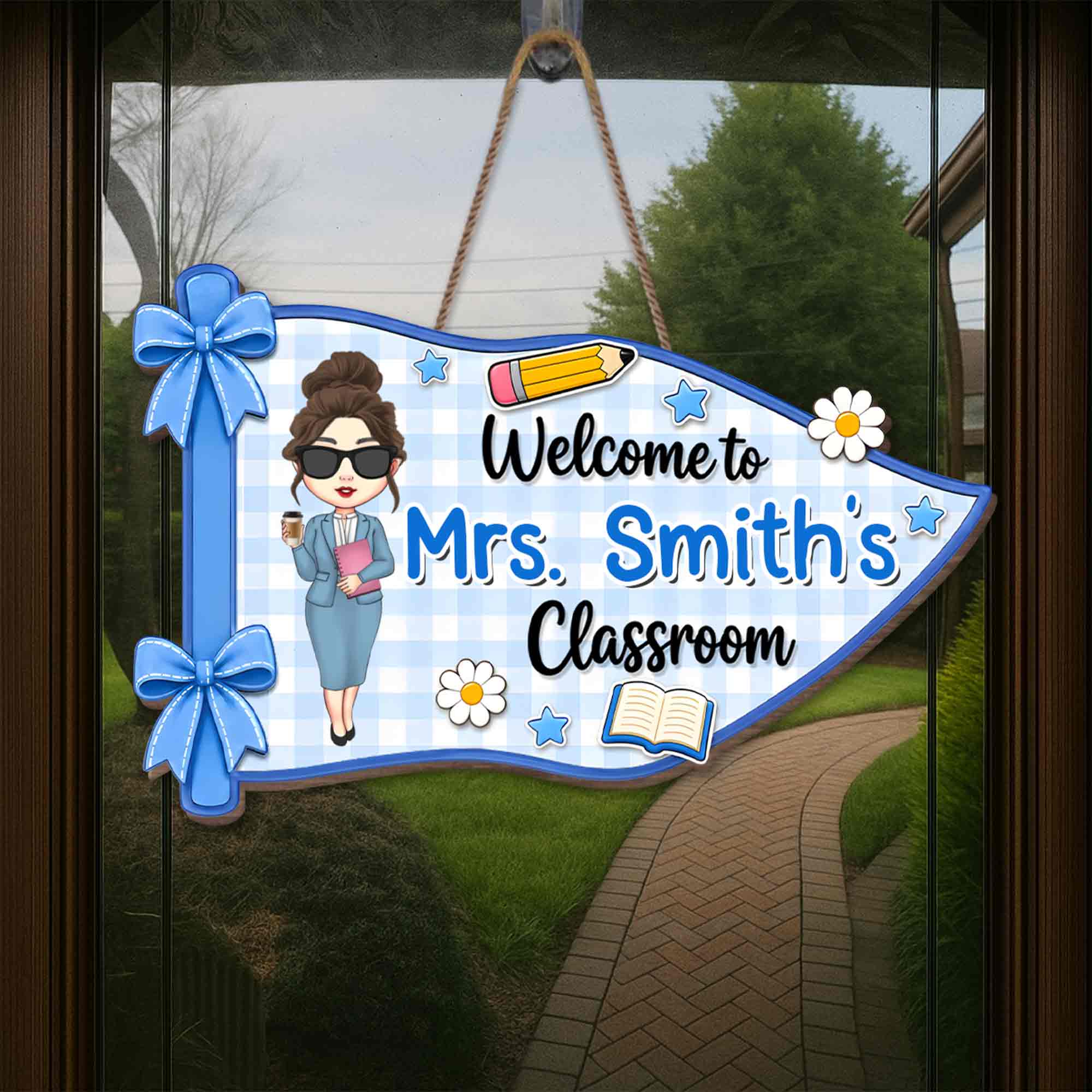 Personalized Welcome to My Classroom Wood Sign for Teacher
