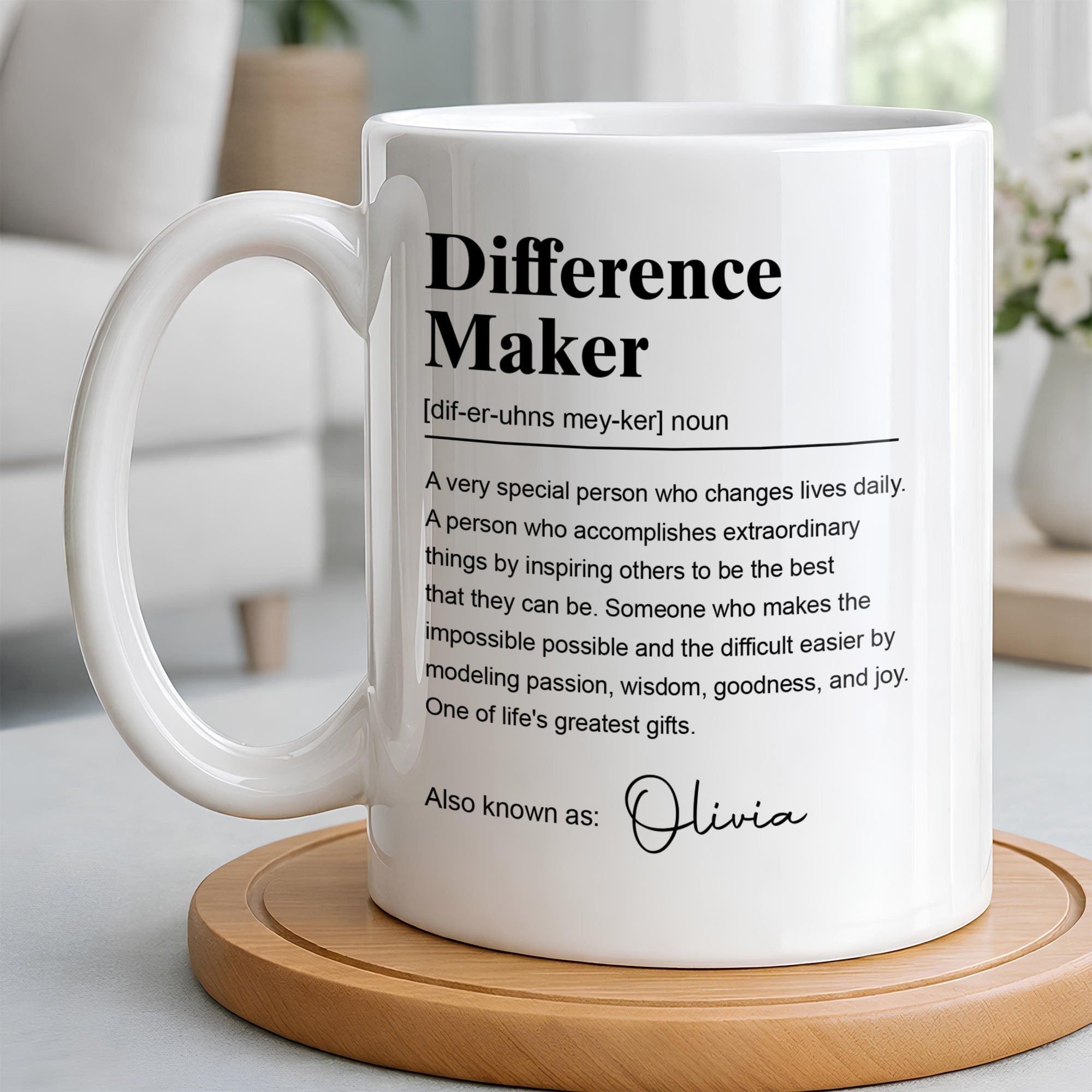Personalized Teacher Coffee Mug Custom Definition Gift for Mentor