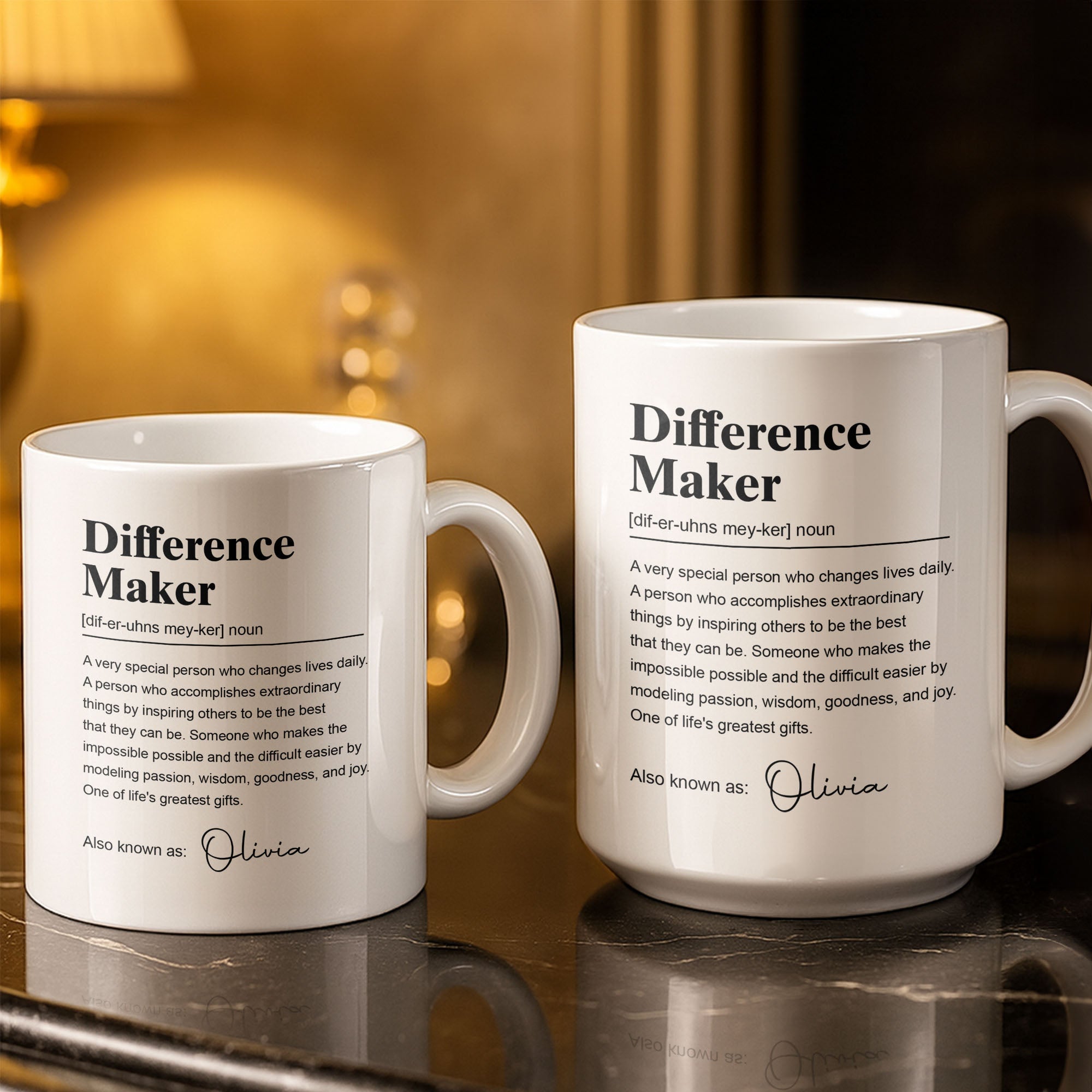 Personalized Teacher Coffee Mug Custom Definition Gift for Mentor