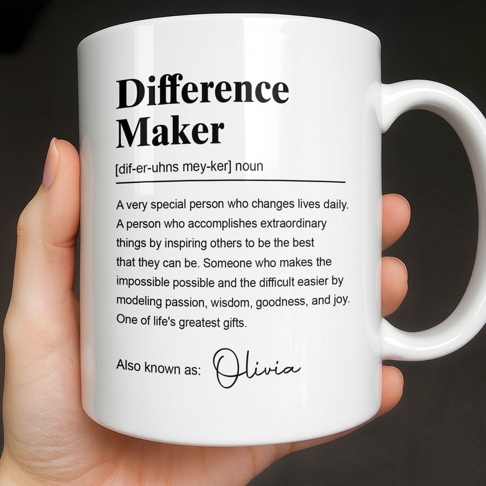 Personalized Teacher Coffee Mug Custom Definition Gift for Mentor