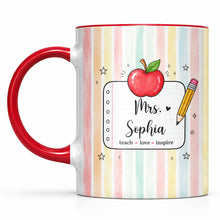 Load image into Gallery viewer, Personalized Apple Pencil Accent Mug Gift for Teacher
