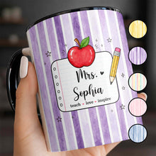 Load image into Gallery viewer, Personalized Apple Pencil Accent Mug Gift for Teacher
