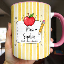 Load image into Gallery viewer, Personalized Apple Pencil Accent Mug Gift for Teacher

