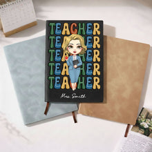 Load image into Gallery viewer, Personalized PU Leather Journal Custom Name Gift for Teachers
