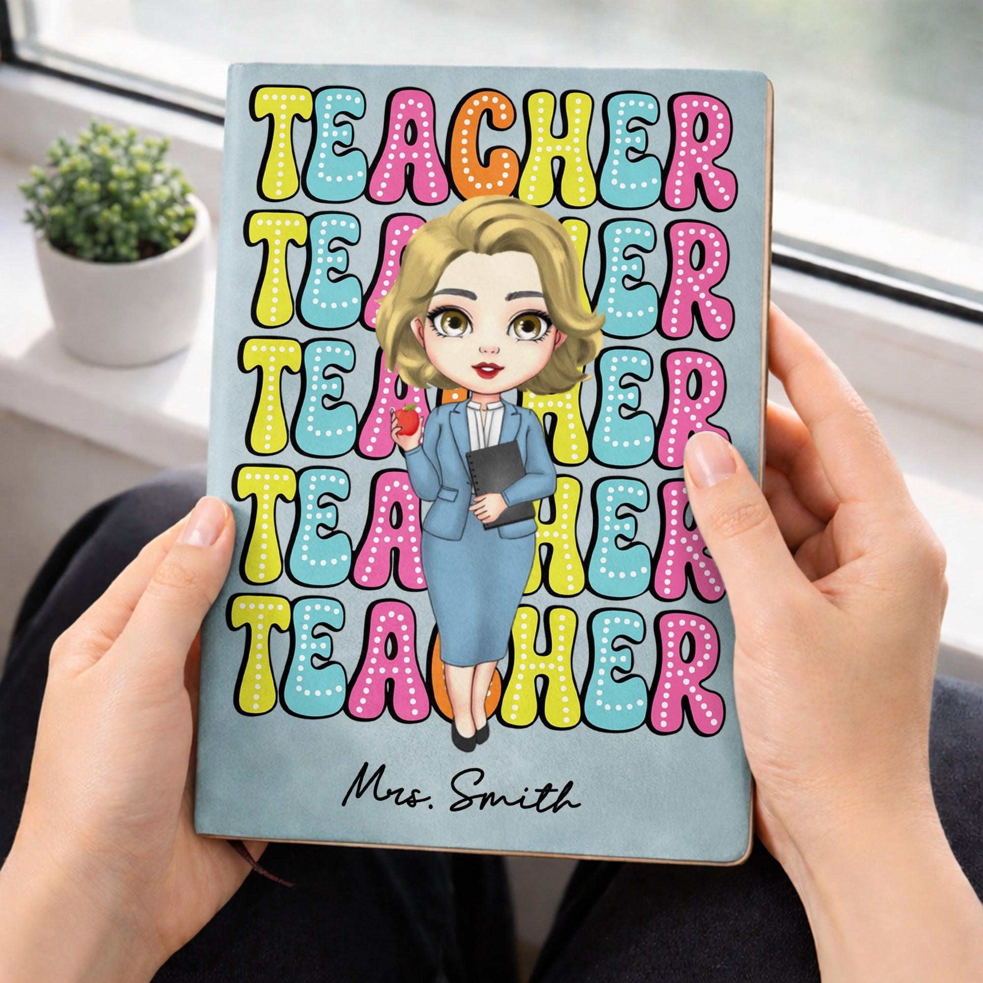 Personalized PU Leather Journal Custom Name Gift for Teachers