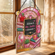 Load image into Gallery viewer, Personalized Teacher Suncatcher Custom Name Apple Gift
