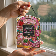 Load image into Gallery viewer, Personalized Teacher Suncatcher Custom Name Apple Gift
