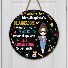 Load image into Gallery viewer, Personalized Classroom Wood Sign Custom Name Teacher Gift
