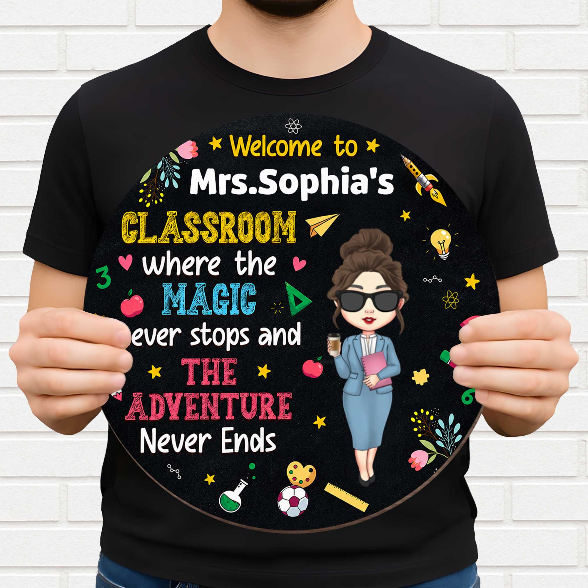 Personalized Classroom Wood Sign Custom Name Teacher Gift