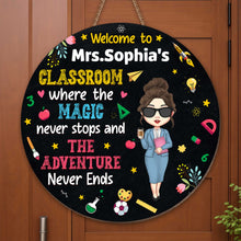 Load image into Gallery viewer, Personalized Classroom Wood Sign Custom Name Teacher Gift
