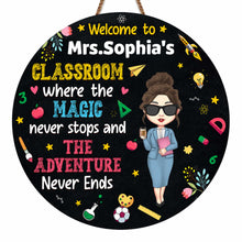 Load image into Gallery viewer, Personalized Classroom Wood Sign Custom Name Teacher Gift
