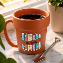 Load image into Gallery viewer, Personalized Plant Pot Ceramic Mug for Teachers with Flowers
