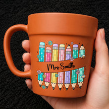 Load image into Gallery viewer, Personalized Plant Pot Ceramic Mug for Teachers with Flowers
