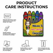 Load image into Gallery viewer, Personalized Crayon Box Doormat Custom Teacher Gift
