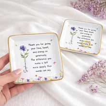 Load image into Gallery viewer, Personalized Custom Jewelry Dish with Birth Month Flower Gift for Teacher
