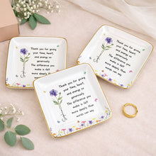 Load image into Gallery viewer, Personalized Custom Jewelry Dish with Birth Month Flower Gift for Teacher
