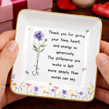 Load image into Gallery viewer, Personalized Custom Jewelry Dish with Birth Month Flower Gift for Teacher
