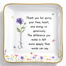 Load image into Gallery viewer, Personalized Custom Jewelry Dish with Birth Month Flower Gift for Teacher
