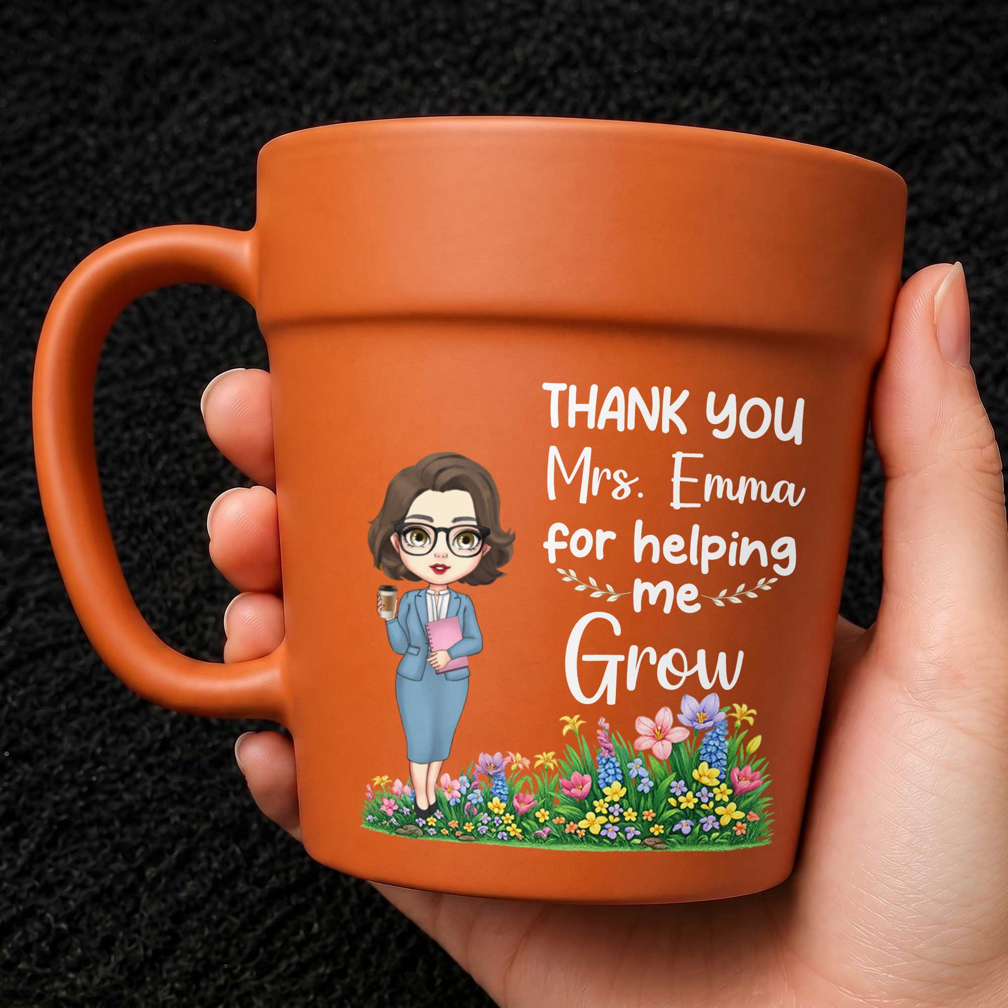 Personalized Plant Pot Mug Thank You Gift for Teacher
