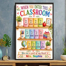 Load image into Gallery viewer, Personalized Teacher Heart Message Vertical Poster Custom Gift
