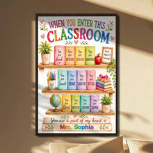 Load image into Gallery viewer, Personalized Teacher Heart Message Vertical Poster Custom Gift

