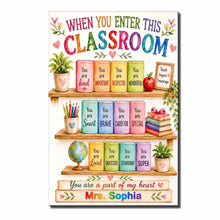 Load image into Gallery viewer, Personalized Teacher Heart Message Vertical Poster Custom Gift
