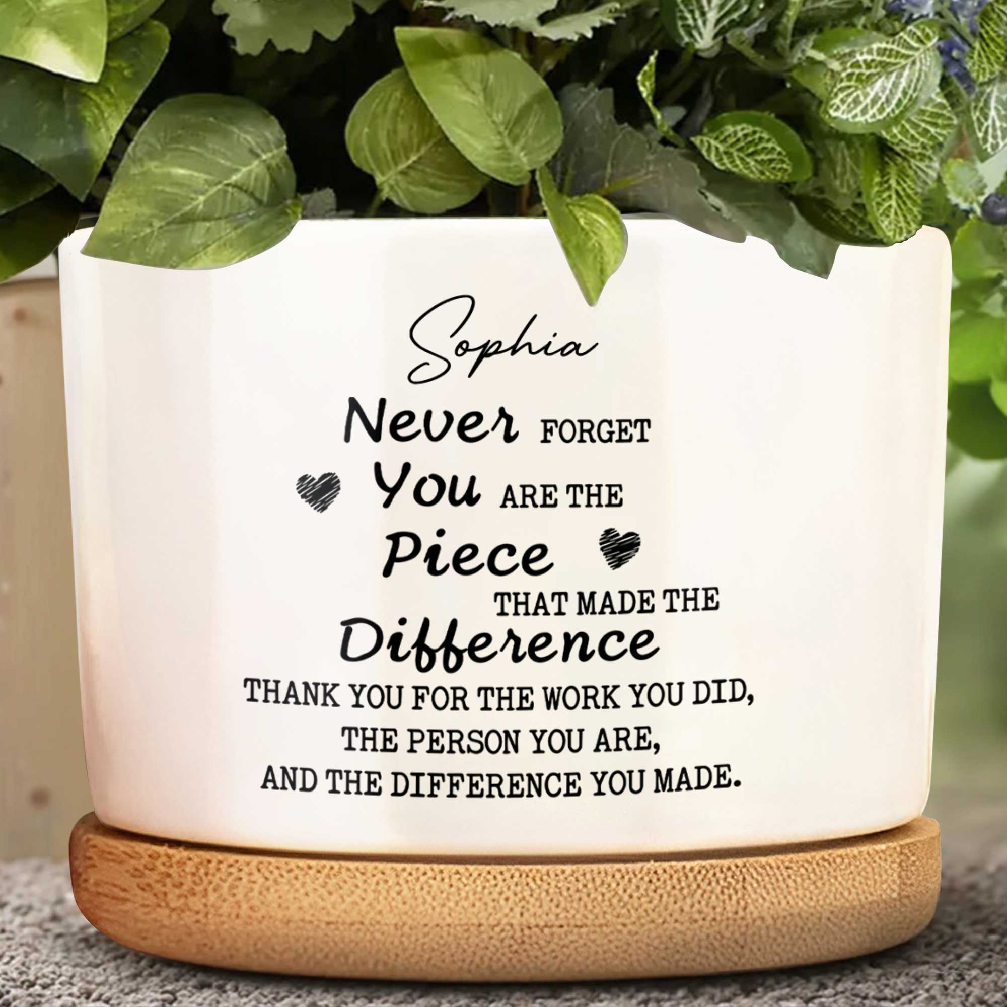 Personalized Ceramic Plant Pot Custom Message Gift for Teacher