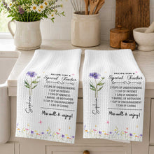 Load image into Gallery viewer, Personalized Teacher Kitchen Towel Custom Name Gift Idea
