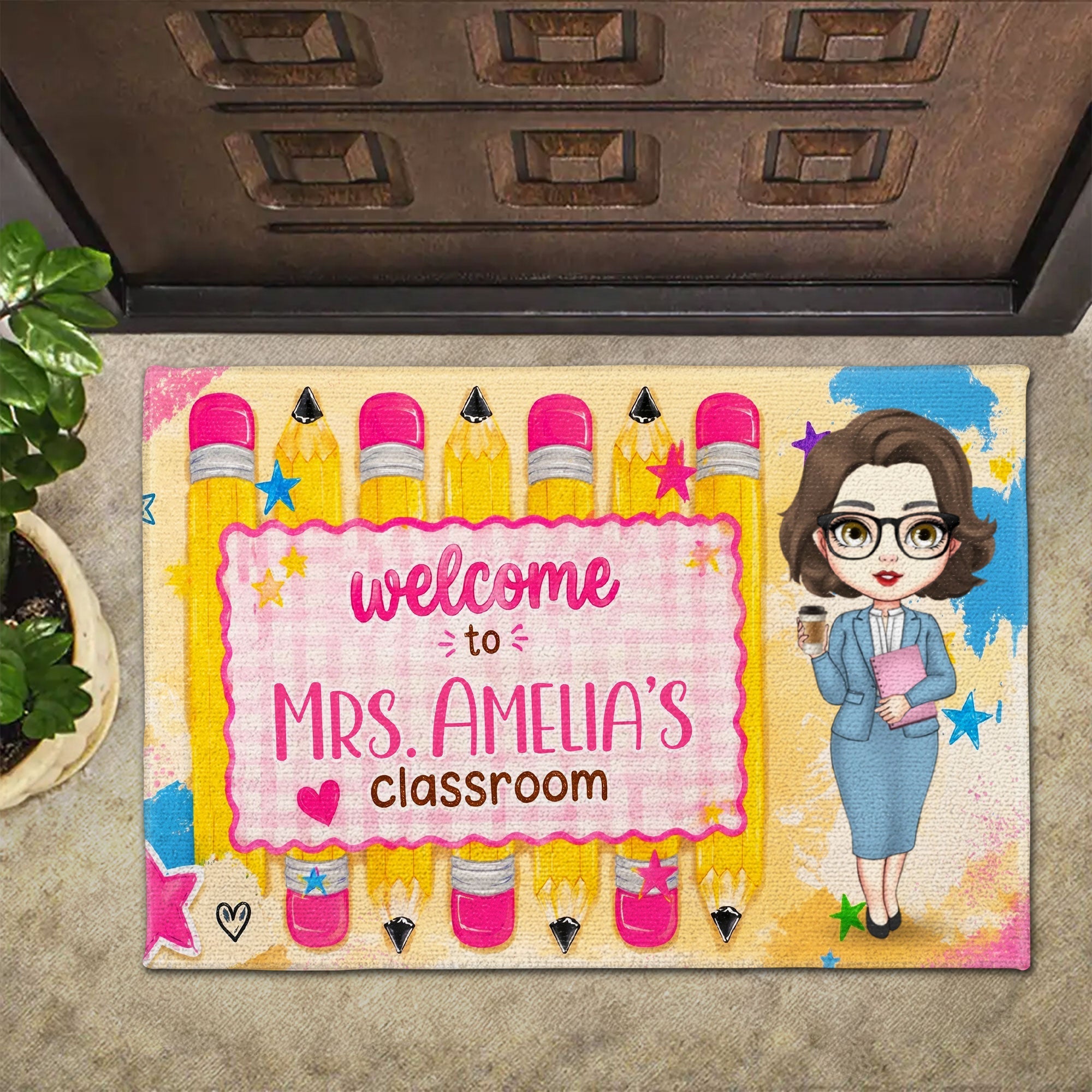 Personalized Teacher Doormat Welcome to My Classroom Gift