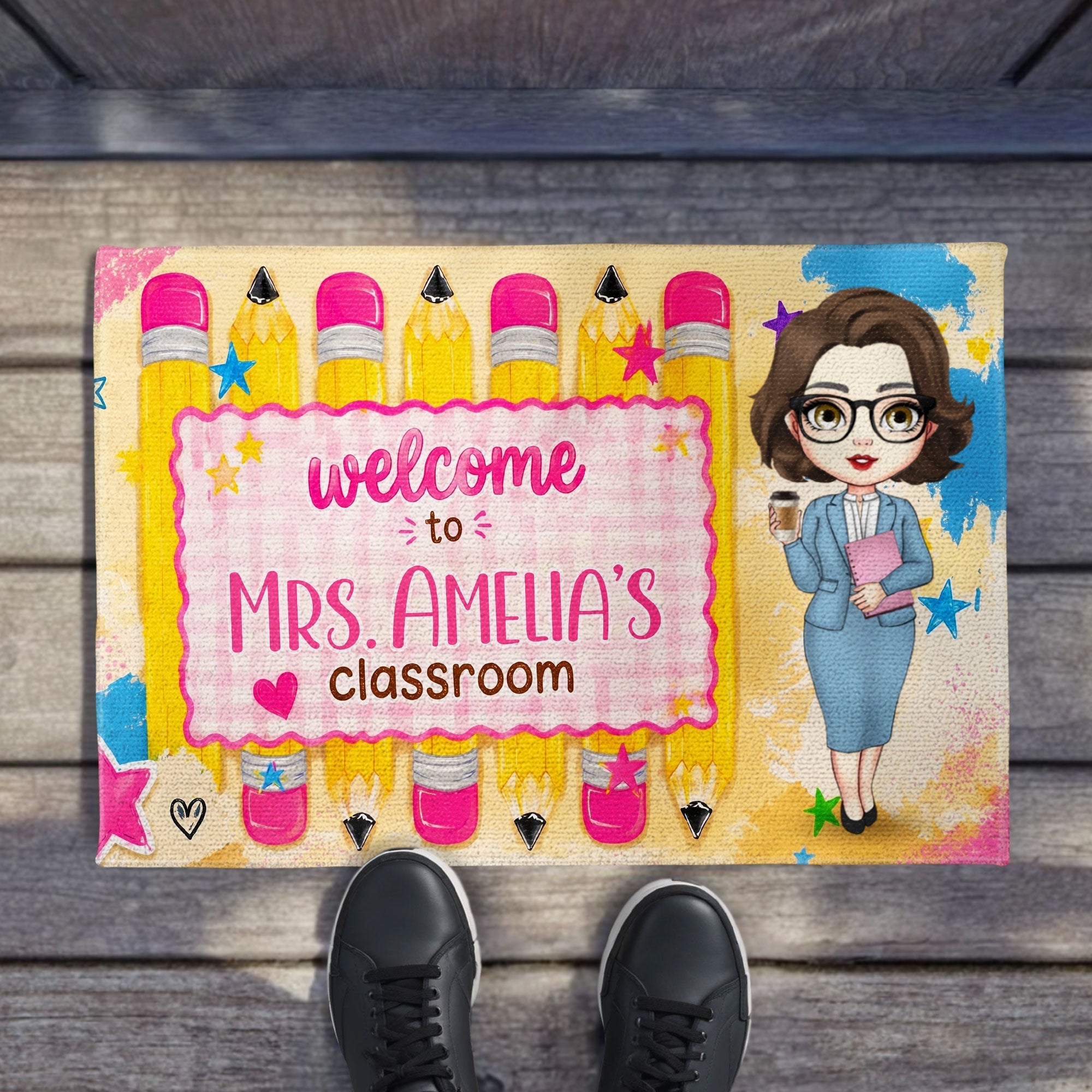 Personalized Teacher Doormat Welcome to My Classroom Gift