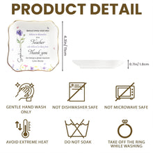 Load image into Gallery viewer, Personalized Lace Square Jewelry Dish Custom Teacher Gift
