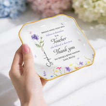 Load image into Gallery viewer, Personalized Lace Square Jewelry Dish Custom Teacher Gift
