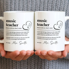 Load image into Gallery viewer, Personalized Music Teacher Coffee Mug Custom Name Gift

