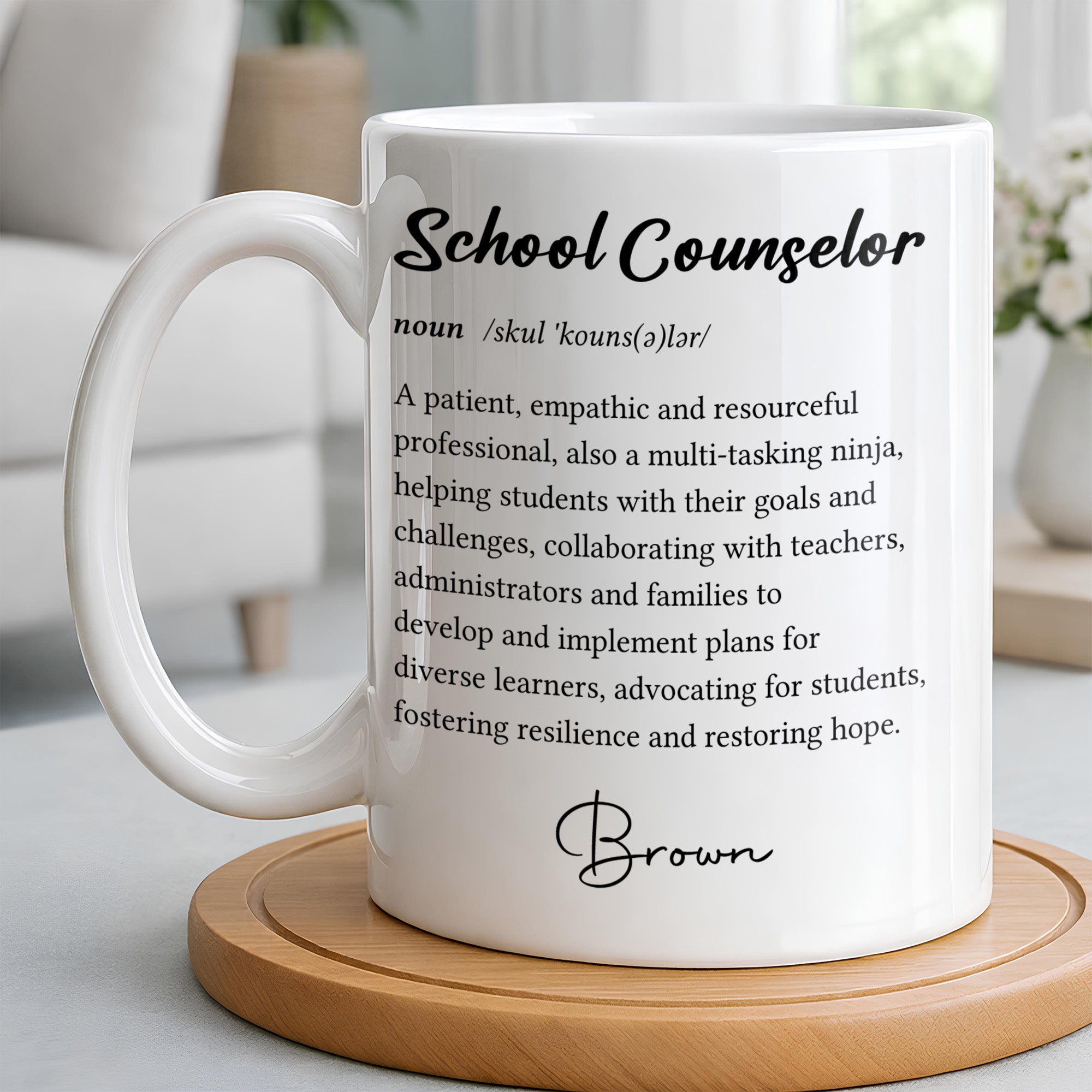 Personalized School Counselor Mug Custom Definition Gift